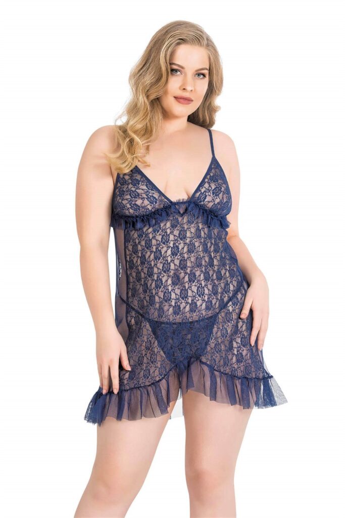 Deluxerie Plus Size Babydoll-Sæt Pansie