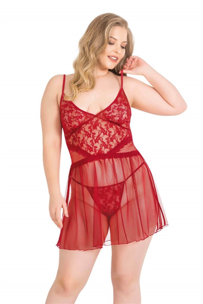 Deluxerie Plus Size Babydoll-Sæt Perla